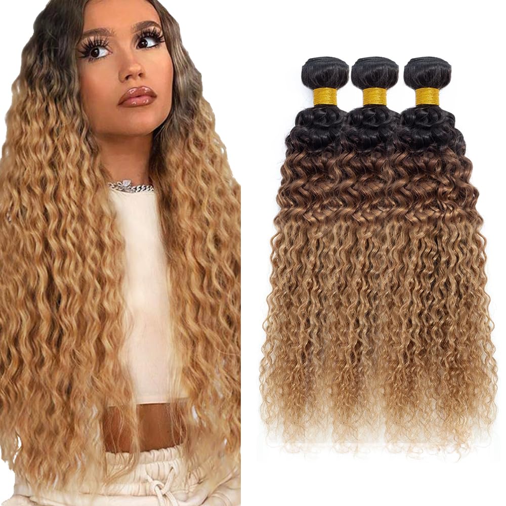 HIHAIR® 1B/4/30 WATER WAVE HAIR BUNDLE - 100% HUMAN VIRGIN HAIR